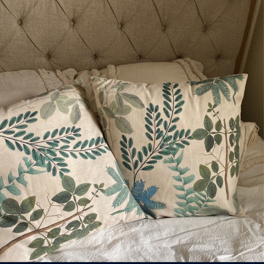 2 pottery Barn Pillow shams, botanical print 💚